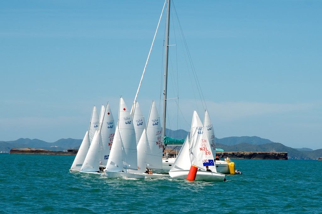Starts were a challenge for all sailors on a short start line. - NZ 470 Nationals © Christine Hansen